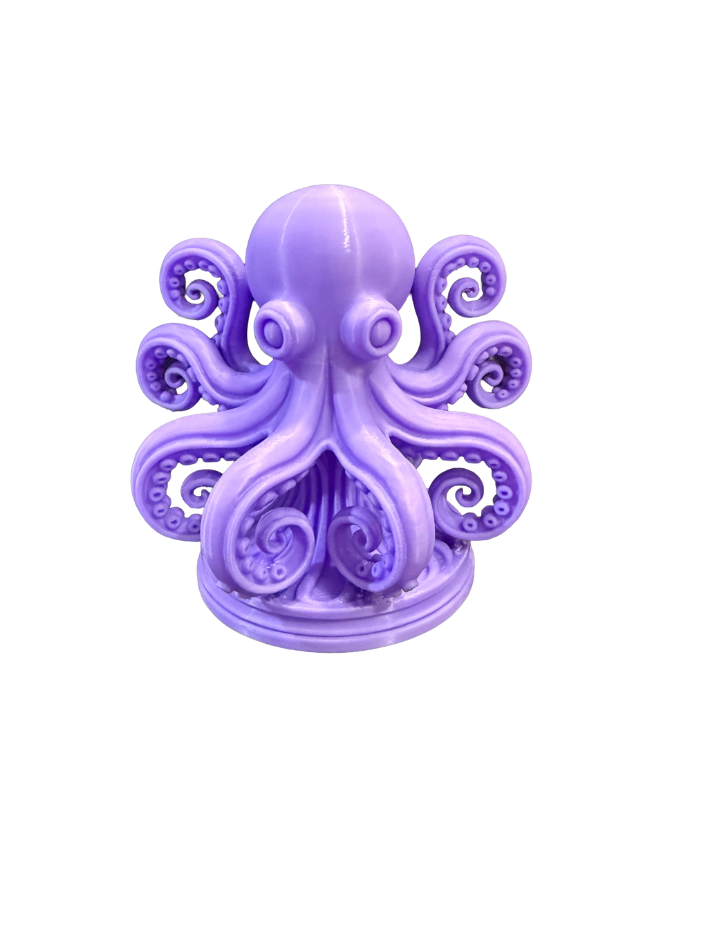 Purple Octopus Sculpture — Detailed 3D Printed Figurine