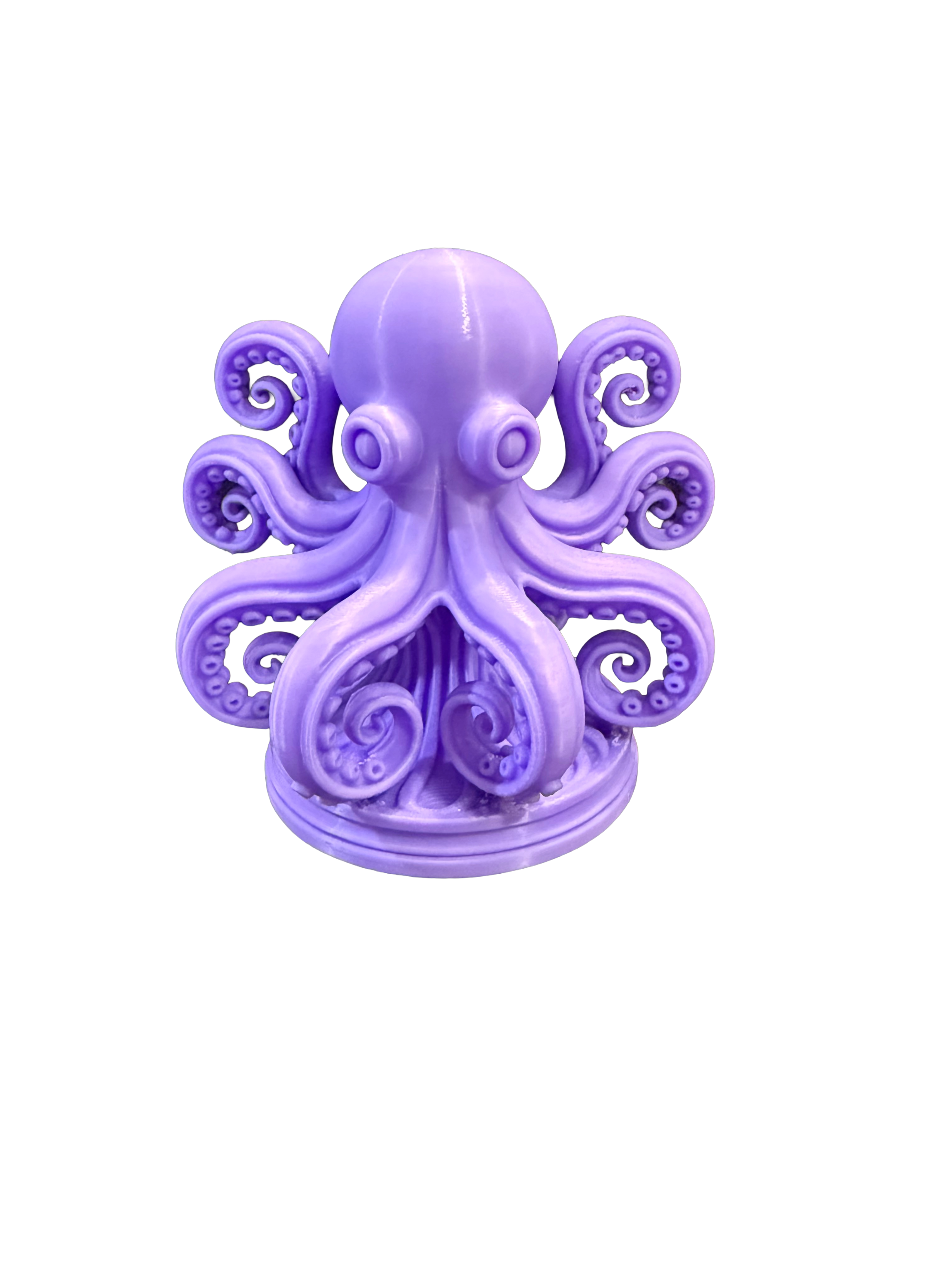 Purple Octopus Sculpture — Detailed 3D Printed Figurine