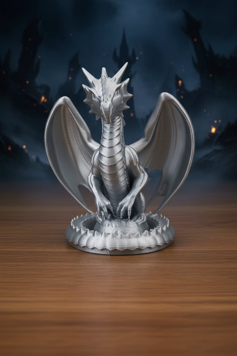 Resting Dragon Statue – 3D Printed Fantasy Sculpture
