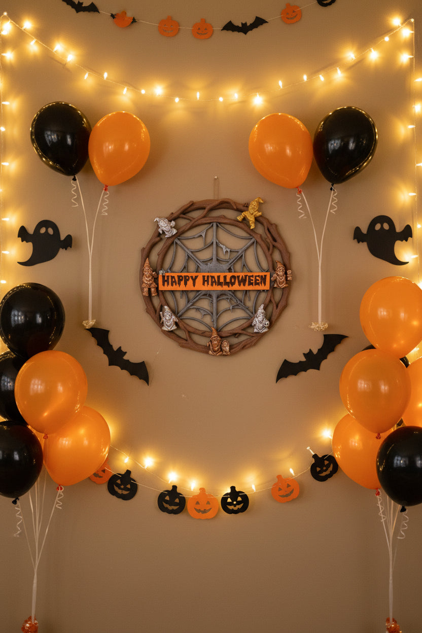 Halloween Gnome Wreath – Hand-Painted 3D Printed & Laser Wood Plaque