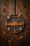 Halloween Gnome Wreath – Hand-Painted 3D Printed & Laser Wood Plaque