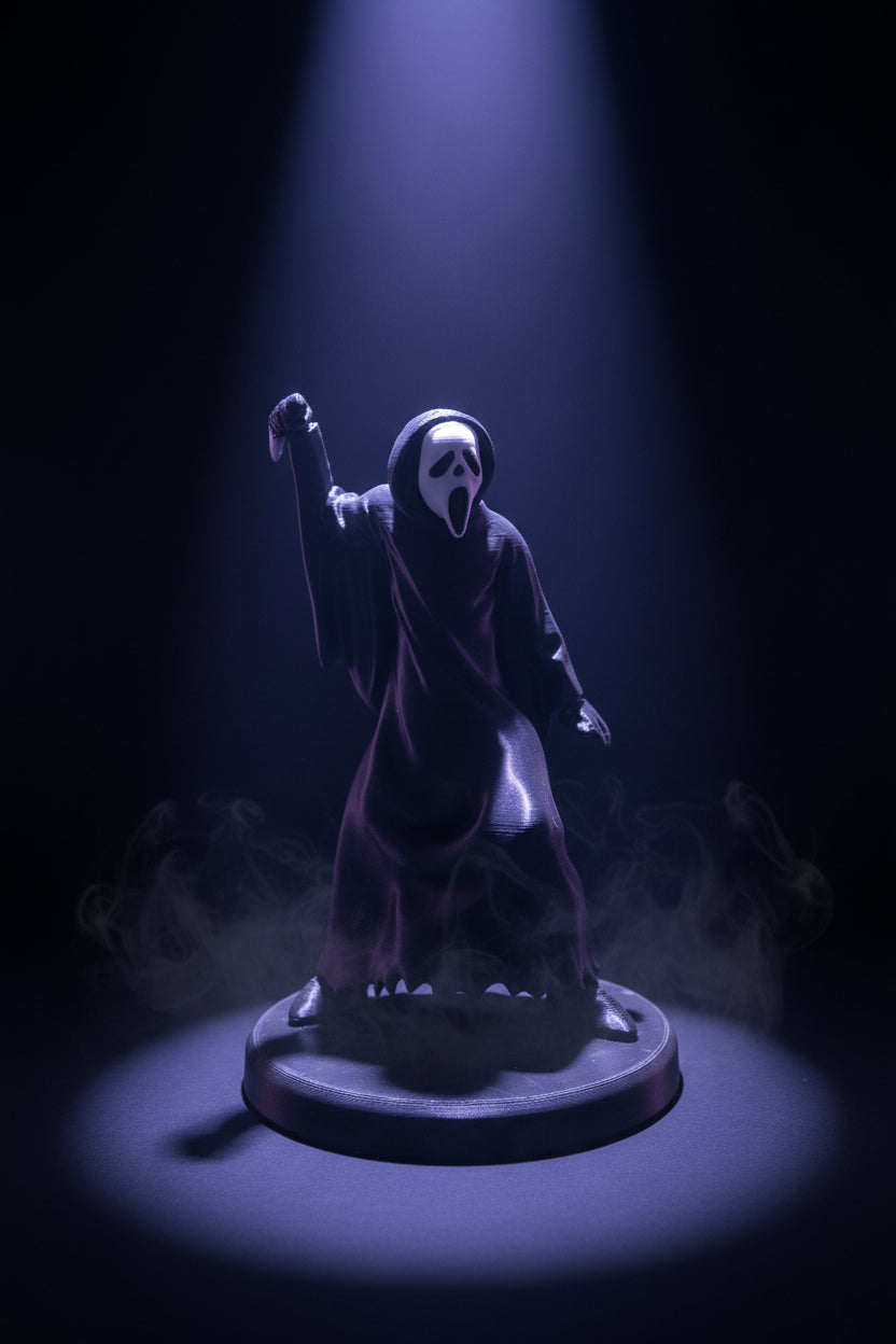 Masked Ghost Statue – 3D Printed Horror Halloween Sculpture