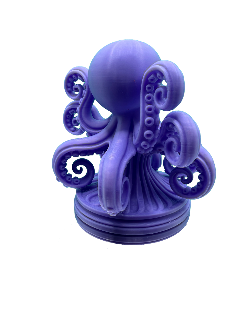 Purple Octopus Sculpture — Detailed 3D Printed Figurine