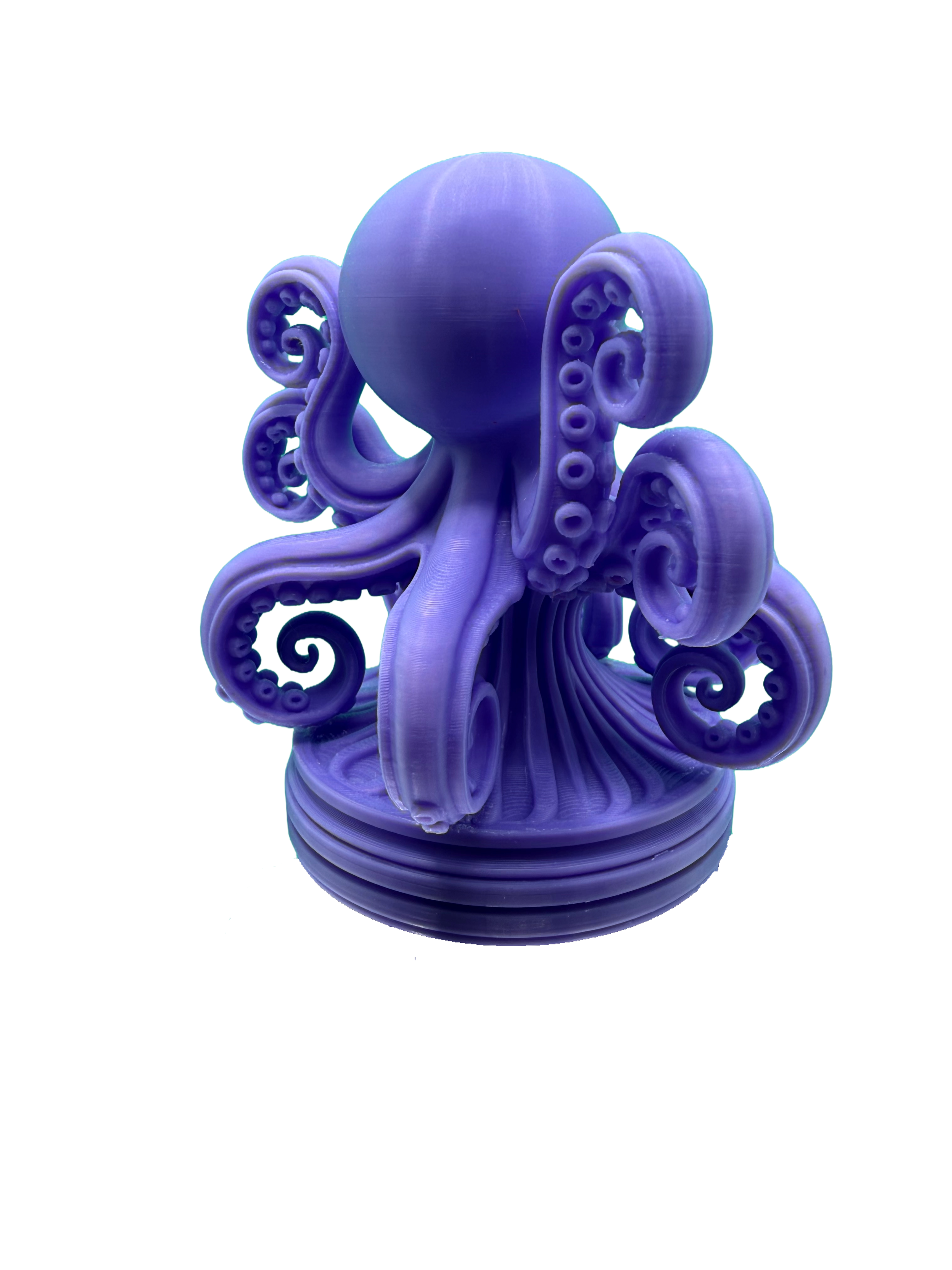 Purple Octopus Sculpture — Detailed 3D Printed Figurine