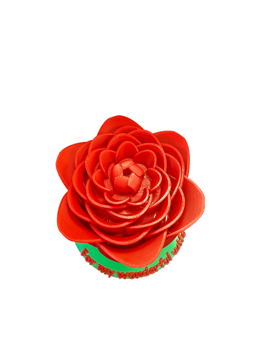 Light-Up Rose Personalized Keepsake — Custom Engraved 3D Printed