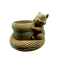 Squirrel Acorn Planter Pot — Personalized 3D Printed Succulent Pot