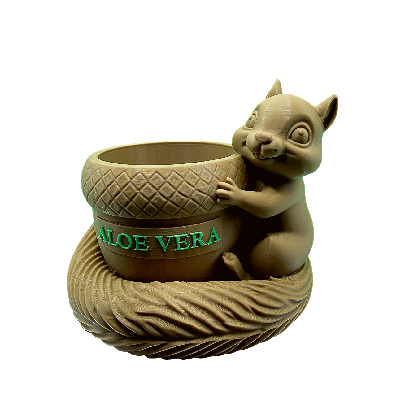 Squirrel Acorn Planter Pot — Personalized 3D Printed Succulent Pot