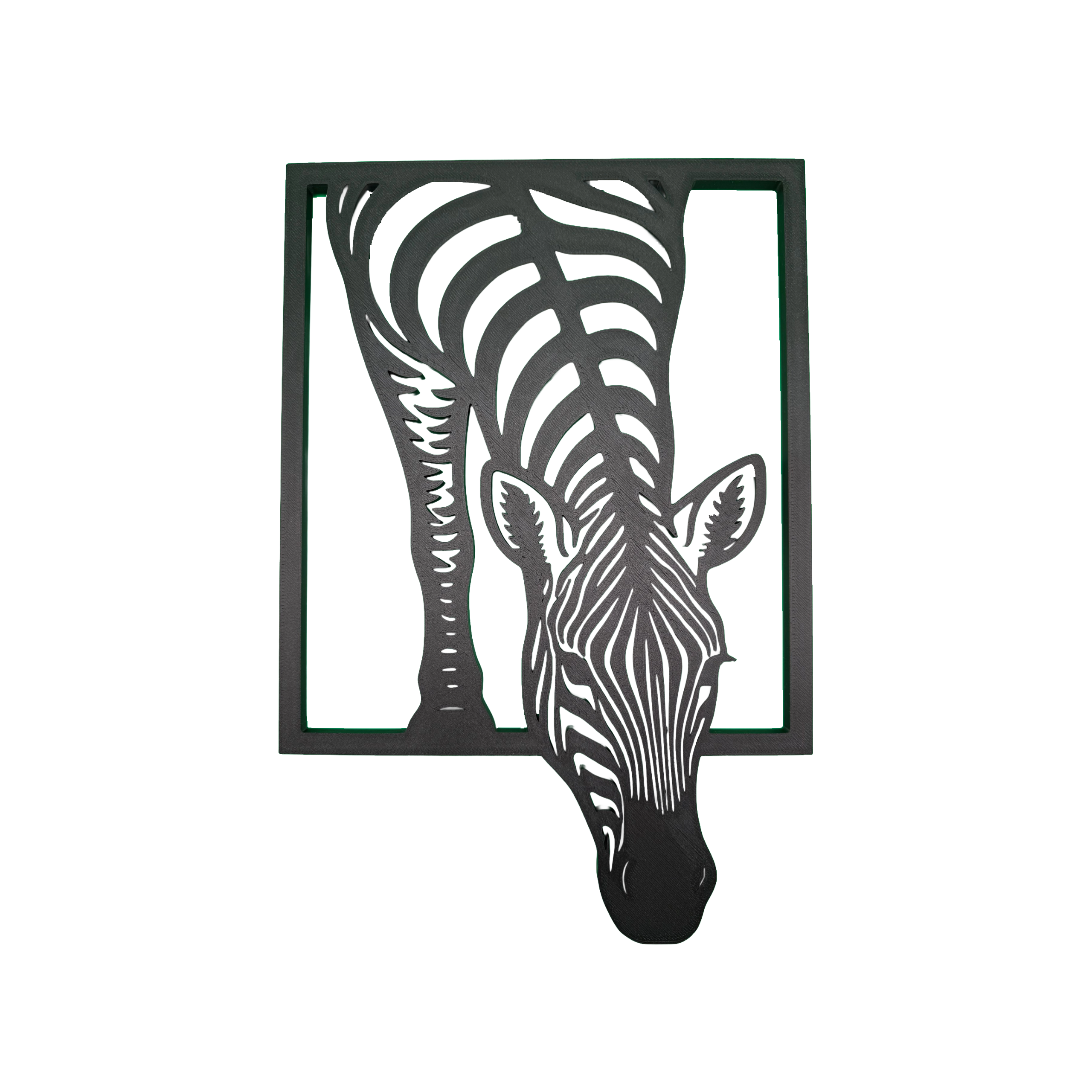 Grazing Zebra Framed Wall Art – 3D Printed Home Décor